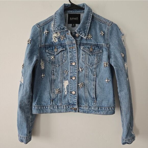 Buffalo David Bitton Nova Denim Jacket with Diamonds - Picture 1 of 9